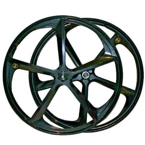 Premium 29″ CNC BMX Cruiser 5-Spoke Alloy Rims Bicycle Sealed Wheel Set, Gloss Black, Non CNC for Disc Brakes sku-37549364117675