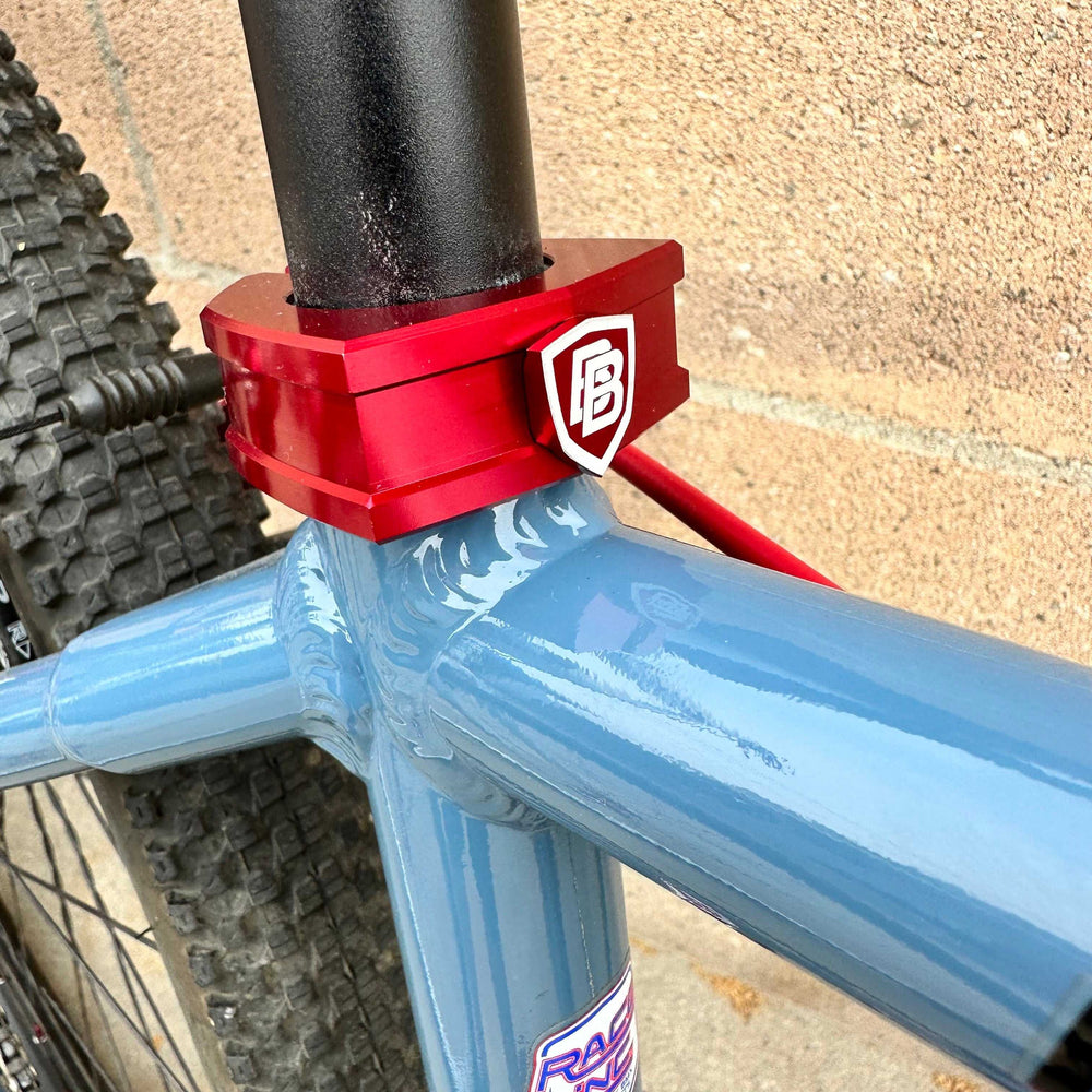 BILLET BMX™ SHIELD SEAT POST CLAMP 28.6mm SEAT POST CLAMP BIL-SCLAMP-SHIELD-286/254-RED
