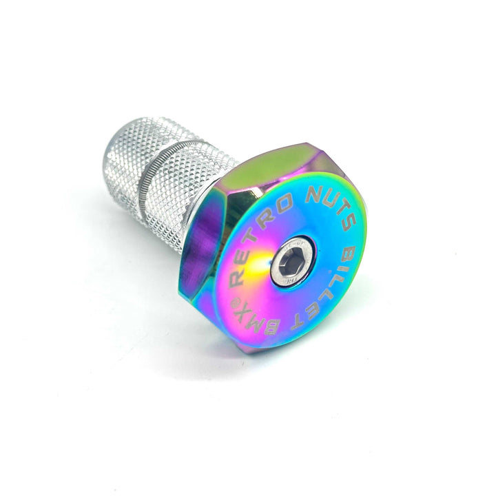 BILLET BMX RETRO NUTS 6 POINT STEM CAP STEM CAP BIL-STEMCAP-RETRONUT-RED
