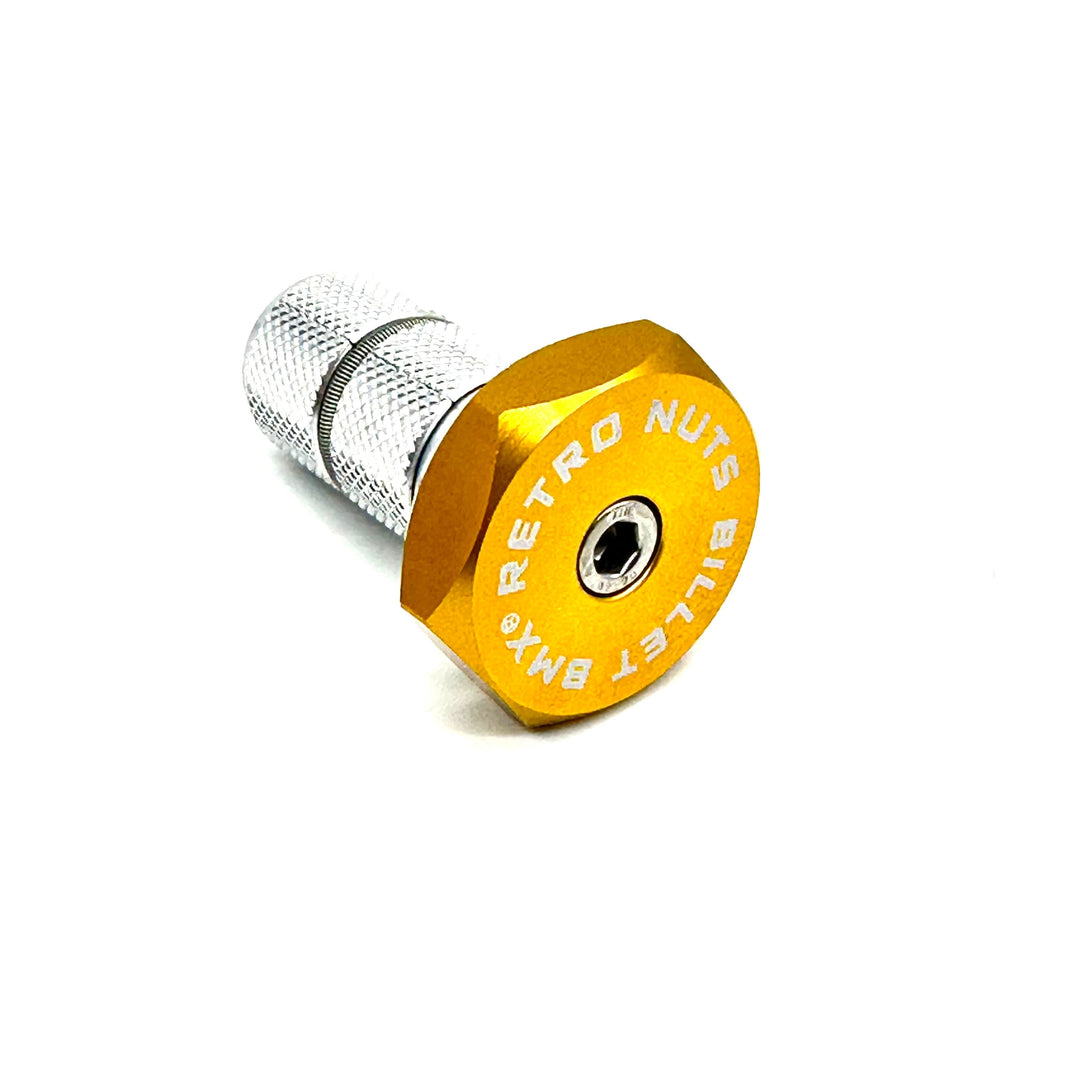 BILLET BMX RETRO NUTS 6 POINT STEM CAP STEM CAP BIL-STEMCAP-RETRONUT-RED