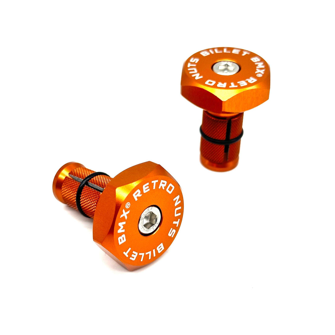 BILLET BMX RETRO NUTS 6 POINT HANDLE BAR ENDS HANDLE BAR ENDS BIL-BARENDS-RETRONUT-RED