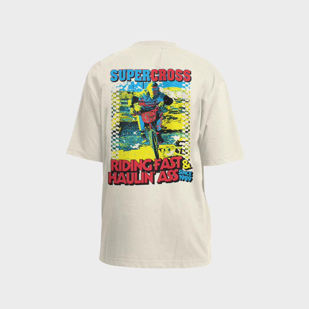 Supercross BMX | Riding Fast and Haul Ass Short Sleeve T-Shirt Apparel SXT-RFHA-GSS-YLG