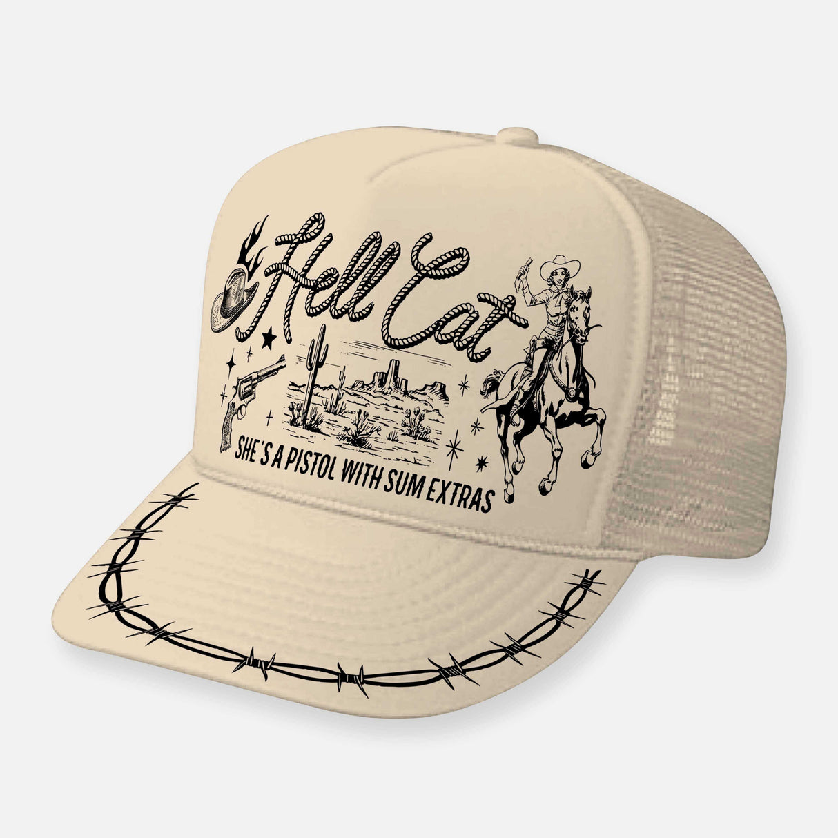 HELL CAT CURVED BILL HAT HATS WHE13033S