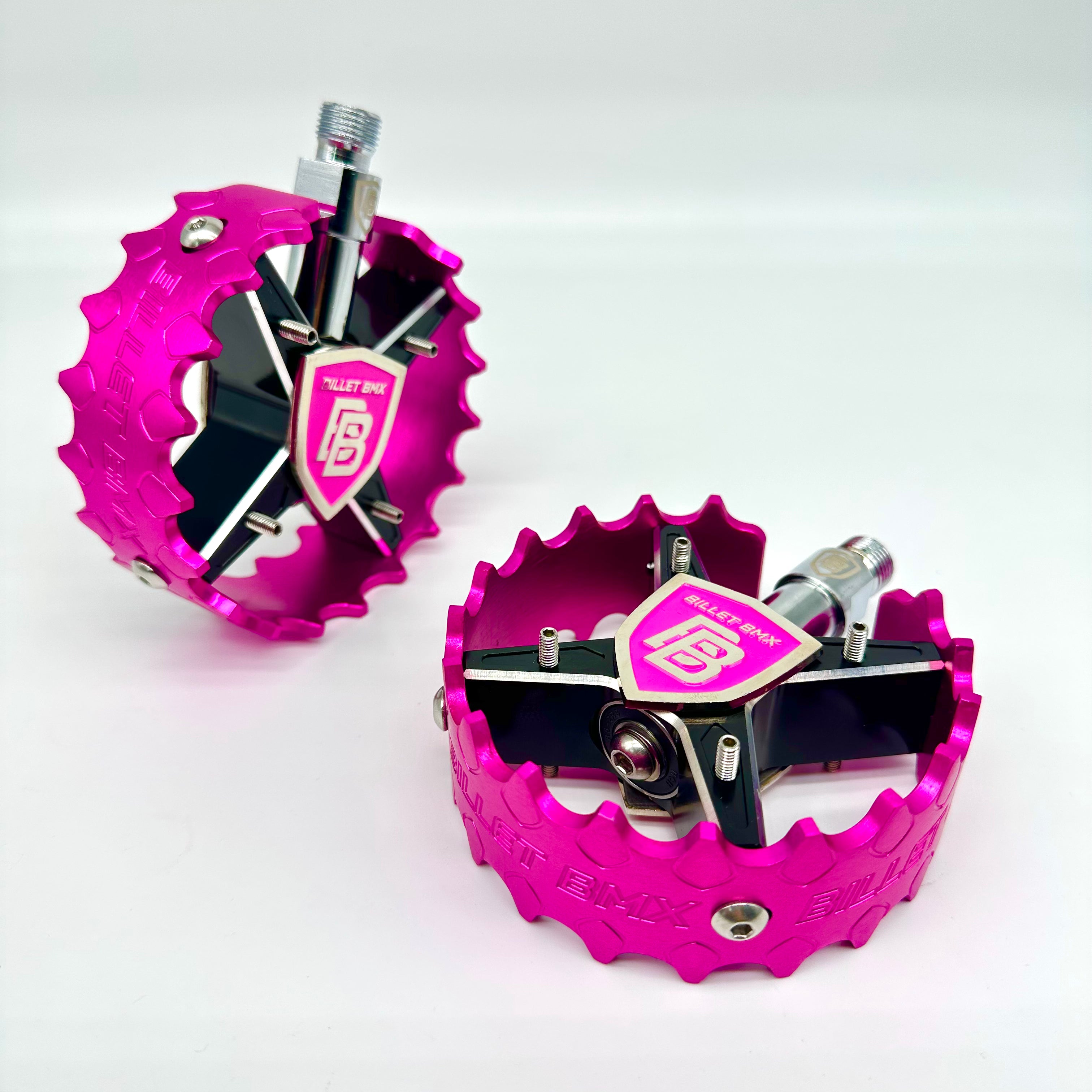 BILLET BMX SHIELD BLACKOUT PRO SERIES ROUND PEDAL SET 9 16 BILLETBMX.COM