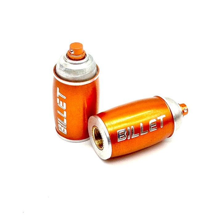 BILLET BMX™ Spray Paint Can Valve Stem Caps (2 Pack) Bicycle Axle Nut BIL-VALVECAP-SPRAYCAN-BLK