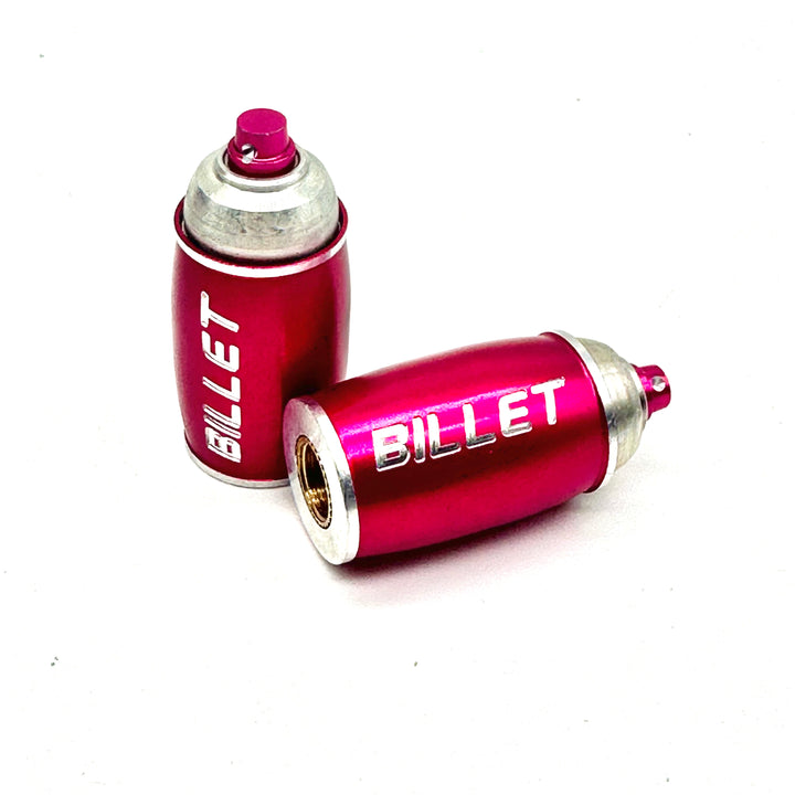 BILLET BMX™ Spray Paint Can Valve Stem Caps (2 Pack) Bicycle Axle Nut BIL-VALVECAP-SPRAYCAN-BLK