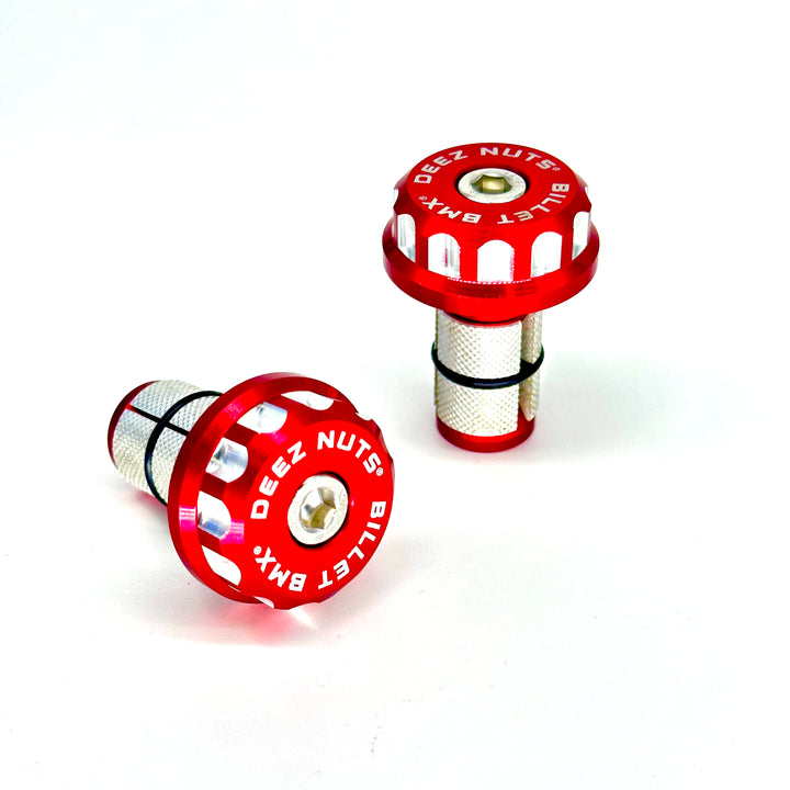 BILLET BMX DEEZ NUTS 12 POINT HANDLE BAR ENDS HANDLE BAR ENDS BIL-BARENDS-DZNUT-RED