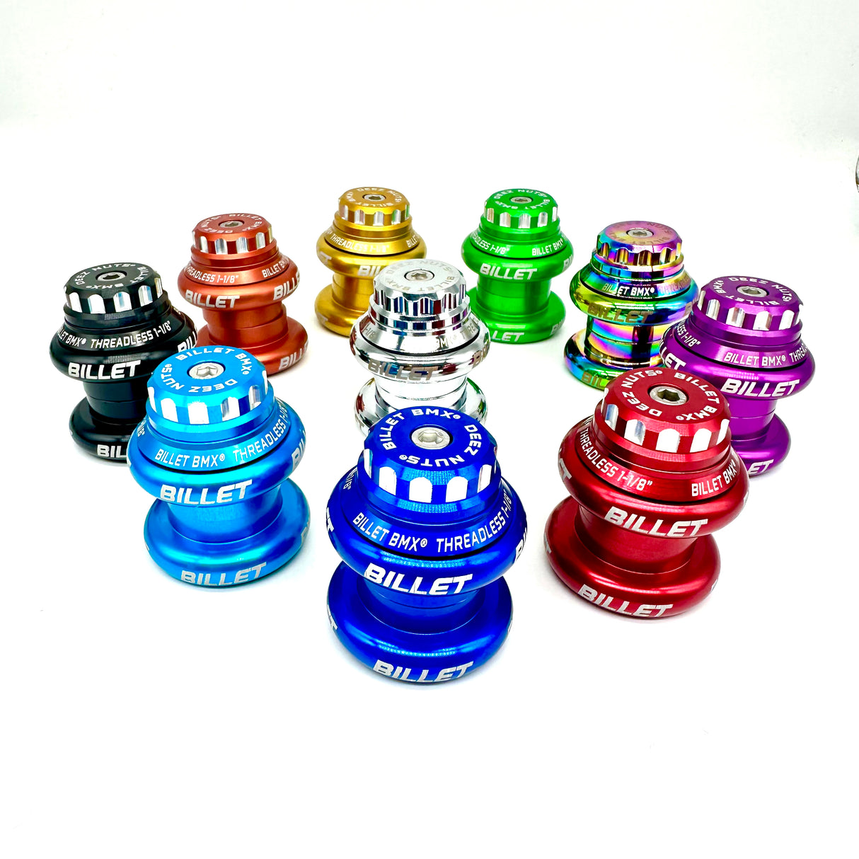 BILLET BMX DEEZ NUTS 12 POINT THREADLESS HEADSET KIT 1-1/8 HEADSET BIL-HEADSET-DZNUT-1-1/8-RED