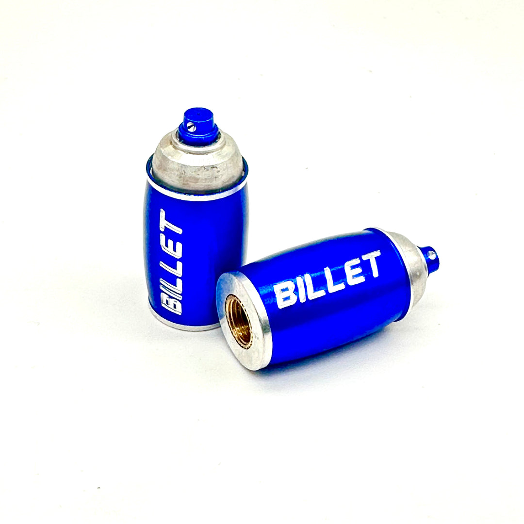 BILLET BMX™ Spray Paint Can Valve Stem Caps (2 Pack) Bicycle Axle Nut BIL-VALVECAP-SPRAYCAN-BLK