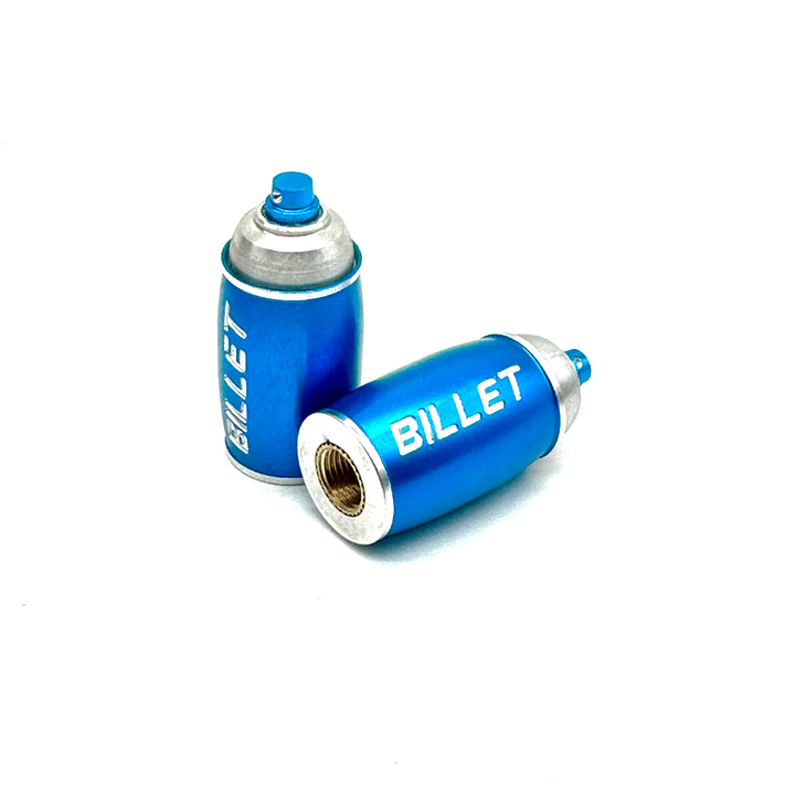 BILLET BMX™ Spray Paint Can Valve Stem Caps (2 Pack) Bicycle Axle Nut BIL-VALVECAP-SPRAYCAN-BLK