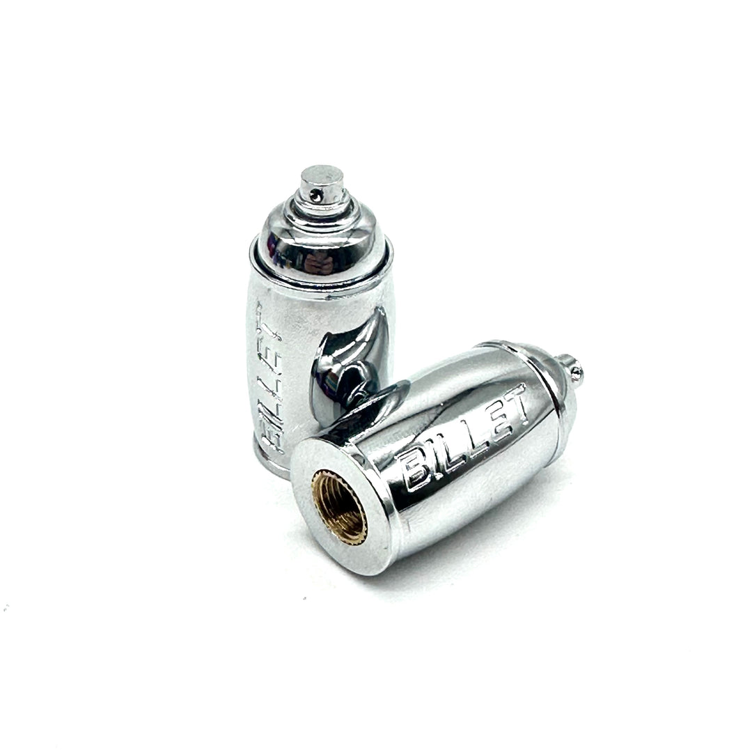 BILLET BMX™ Spray Paint Can Valve Stem Caps (2 Pack) Bicycle Axle Nut BIL-VALVECAP-SPRAYCAN-BLK