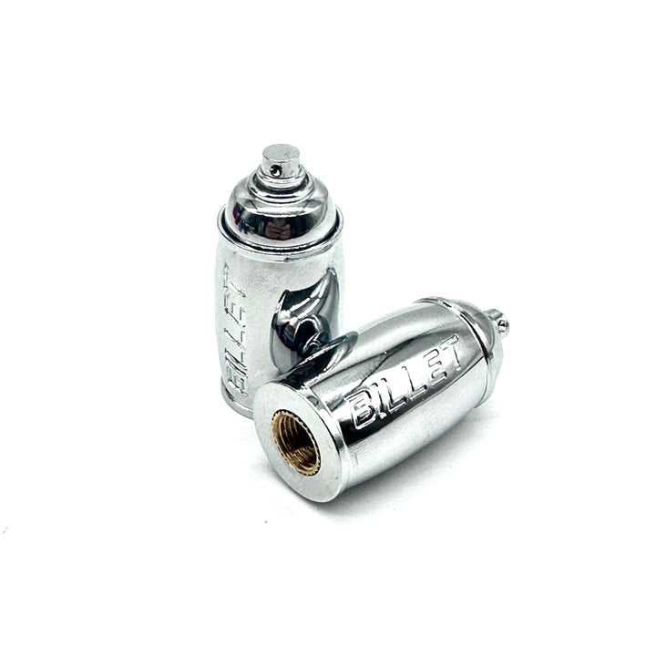 BILLET BMX™ Spray Paint Can Valve Stem Caps (2 Pack) Bicycle Axle Nut BIL-VALVECAP-SPRAYCAN-BLK