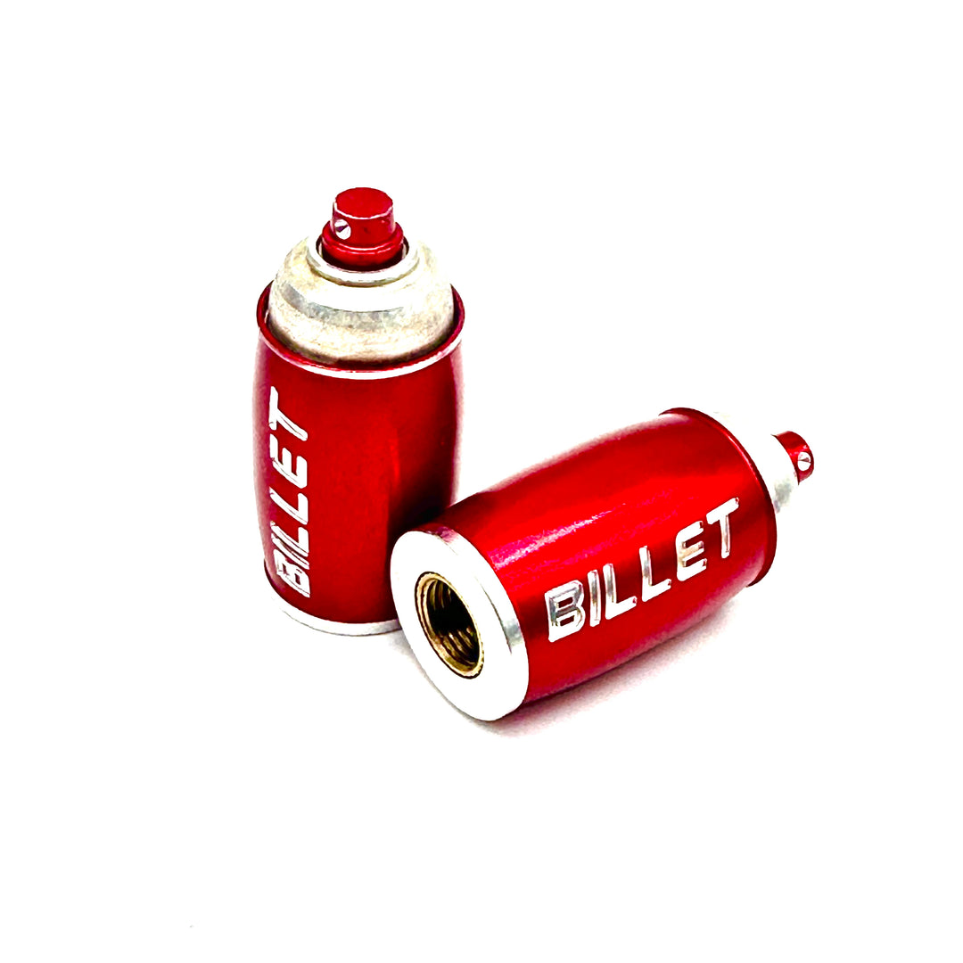BILLET BMX™ Spray Paint Can Valve Stem Caps (2 Pack) Bicycle Axle Nut BIL-VALVECAP-SPRAYCAN-BLK