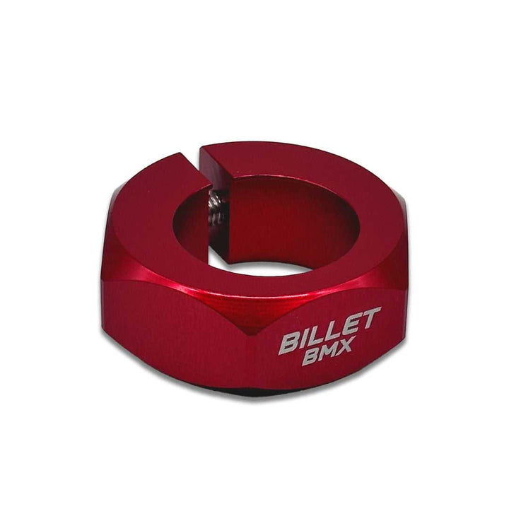 BILLET BMX RETRO NUTS 6 POINT SEAT POST CLAMP 28.6mm (25.4mm w/ Shim) SEAT POST CLAMP BIL-SCLAMP-RETRONUTS-286/254-RED