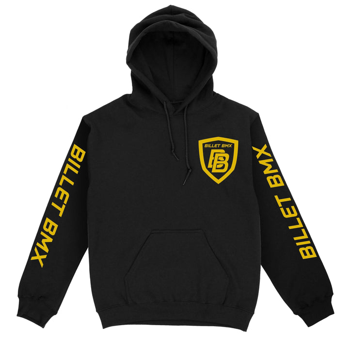 BILLET BMX SHIELD LOGO PULL OVER HOODIE GOLD BILHOODIE-1-GLD-S