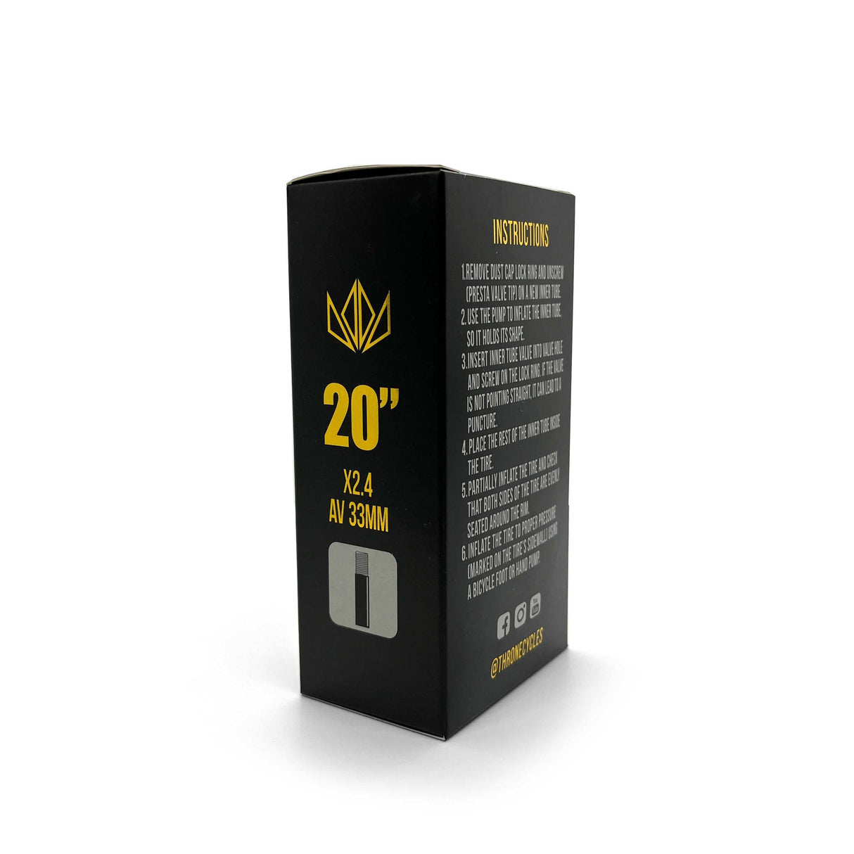 Tube - 20" x 2.4 AV 33MM Tire Tube-TC 20" 2.4 48mm