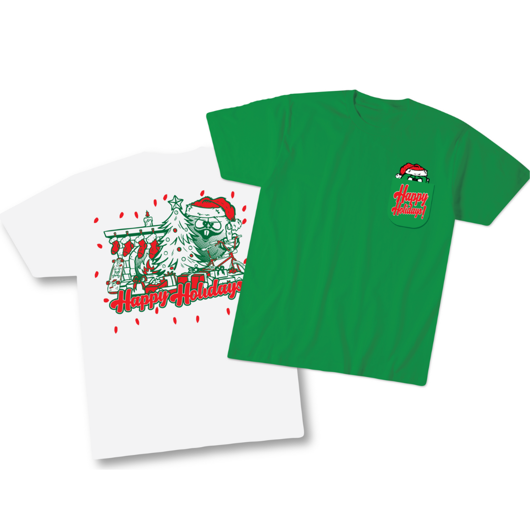 Gerald | Happy Holidays Shirt Apparel GRS-XMAS-SML-WHT