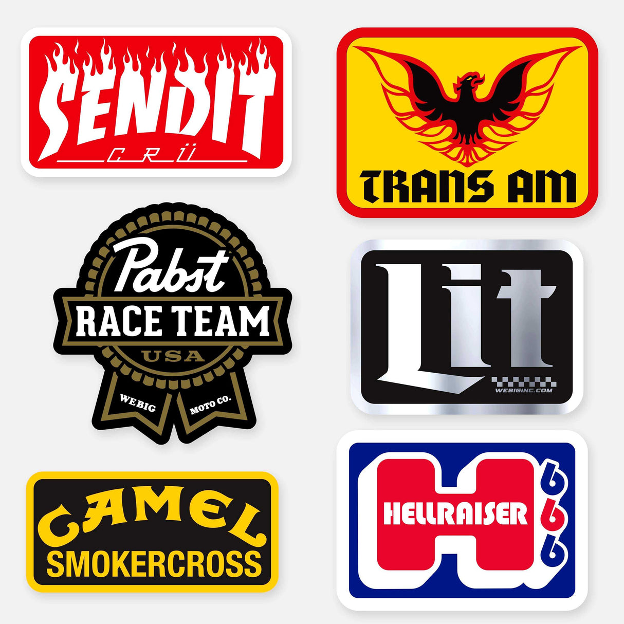 WEBIG STICKERS 6-PACK VERSION TWO Vehicle Decals WWE11912S