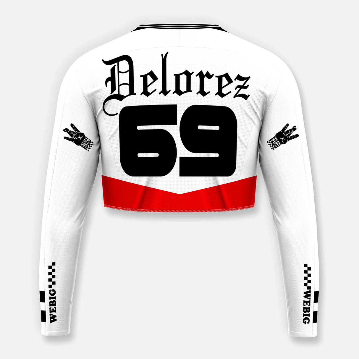 OLDE ENGLISH WOMENS CROP JERSEY NAME & NUMBER PRINTING MOTO JERSEY WOL12419S