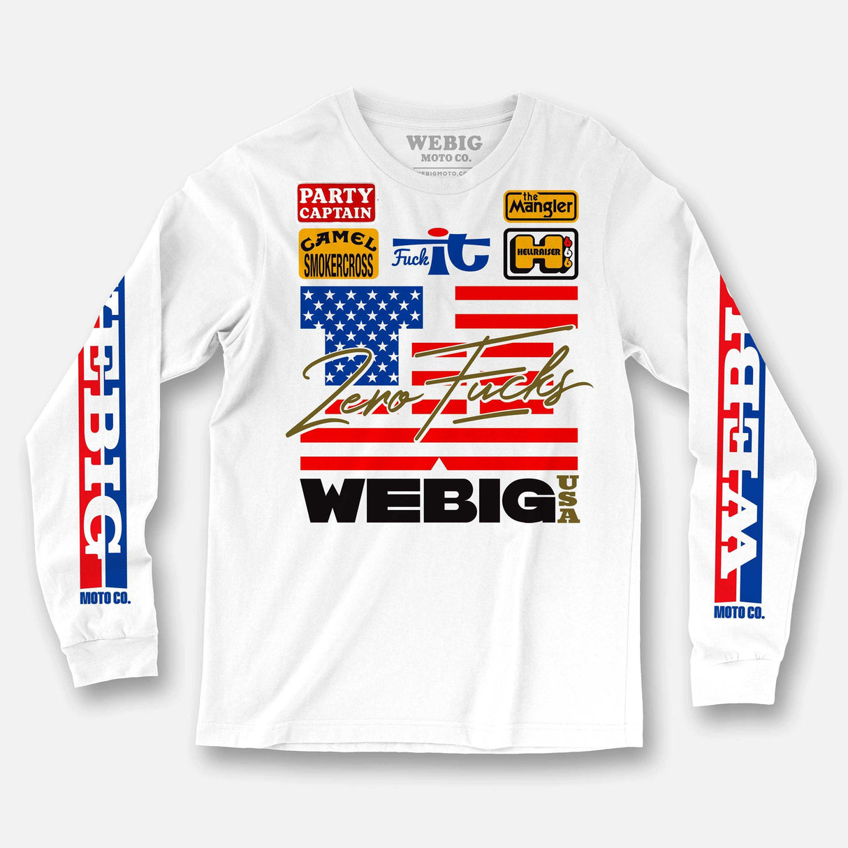 ZERO FUCKS SIGNATURE SERIES USA EDITION LONG SLEEVE TEE WZE11987S