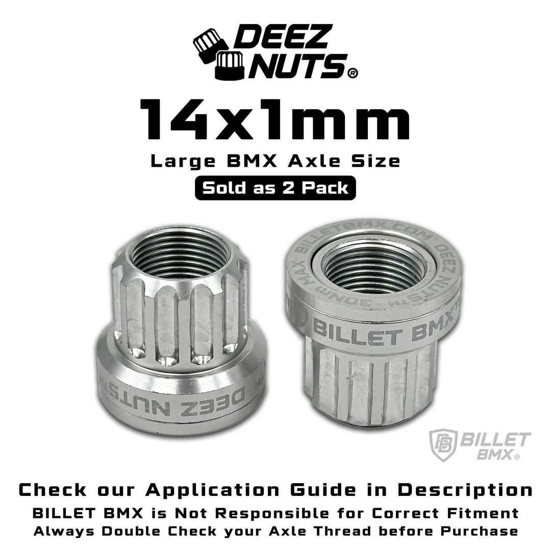BILLET BMX Deez Nuts 12 Point Bike Axle Nuts 14x1mm (2-Pack) Bicycle Axle Nut BIL-DZNUT-14X1-12-RED