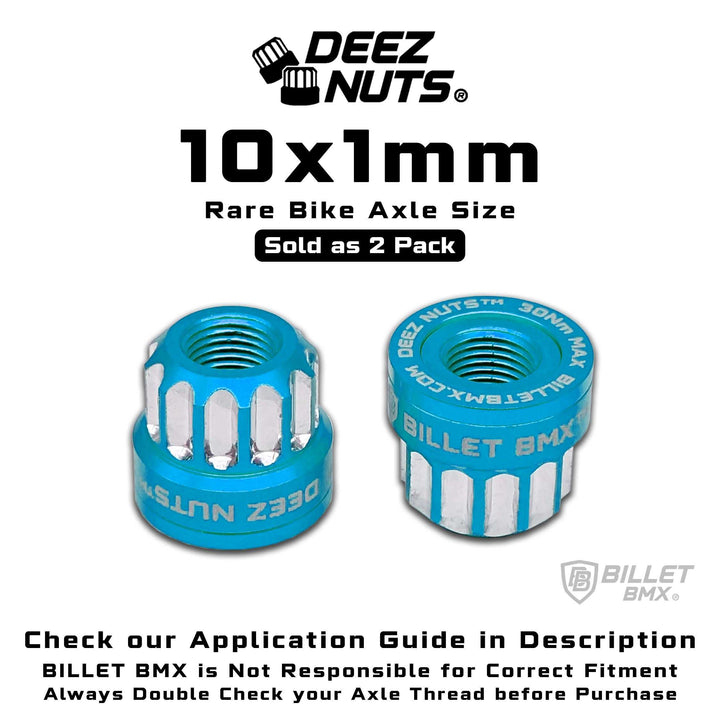 BILLET BMX Deez Nuts 12 Point Bike Axle Nuts 10X1mm (2-Pack) Bicycle Axle Nut BIL-DZNUT-10x1mm-12-BLK