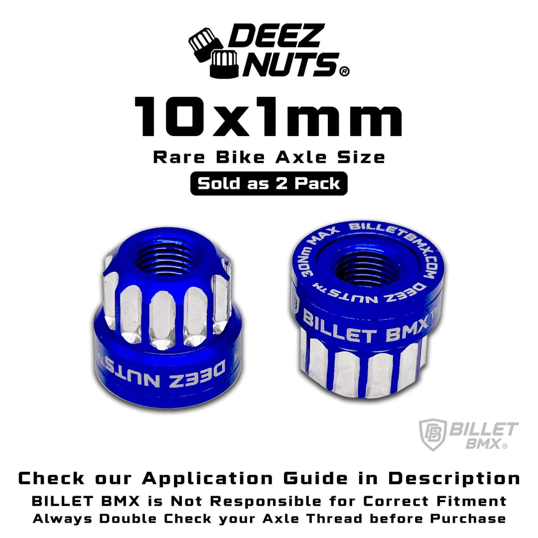 BILLET BMX Deez Nuts 12 Point Bike Axle Nuts 10X1mm (2-Pack) Bicycle Axle Nut BIL-DZNUT-10x1mm-12-BLK