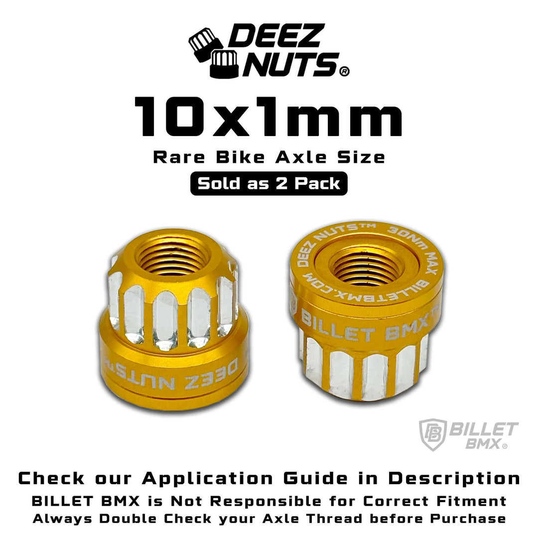 BILLET BMX Deez Nuts 12 Point Bike Axle Nuts 10X1mm (2-Pack) Bicycle Axle Nut BIL-DZNUT-10x1mm-12-BLK