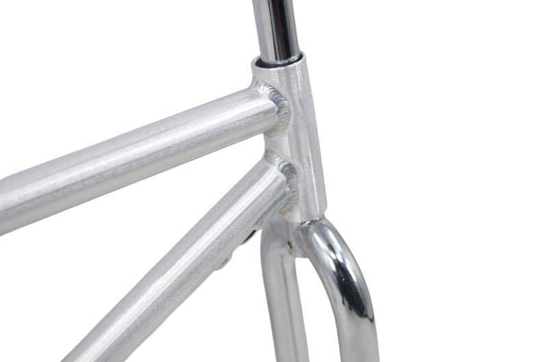 R4 Retro 6061 Aluminum 29" Pro BMX Frame & Chrome Fork, Raw W/ Clear Coat Decals Included BMX Frames sku-41549724254379