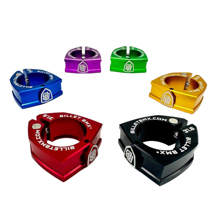 BILLET BMX™ SHIELD SEAT POST CLAMP 31.8mm SEAT POST CLAMP BIL-SCLAMP-SHIELD-318/30-RED