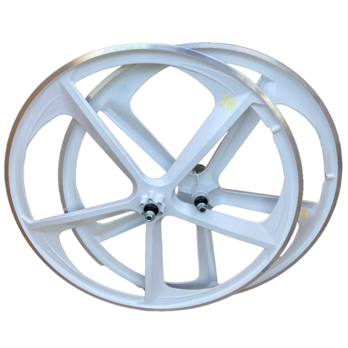 R4 Premium CNC 29″ BMX 5-Spoke Alloy Bicycle Sealed Wheel set, White, CNC for Pad Brakes 29" BMX Mags sku-43701437661355