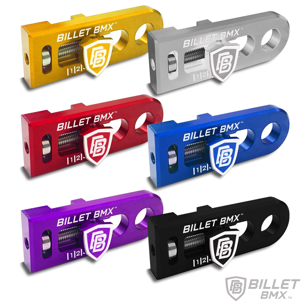 BILLET BMX Chain Tensioners 14mm Axle Pair for GT, Throne and ZOOZ Bikes (2-PACK) CHAIN TENSIONERS BIL-TENSIONER-14-RED