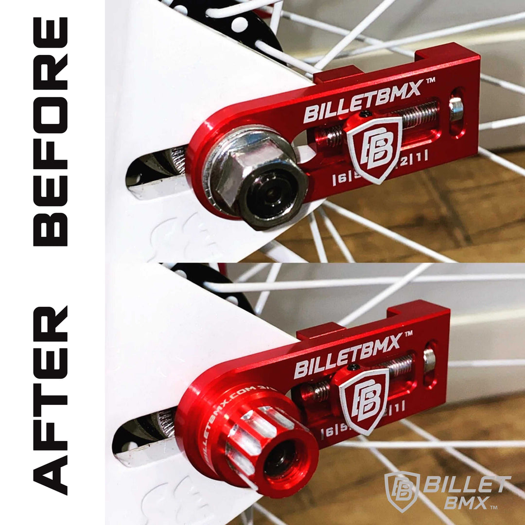 BILLET BMX Deez Nuts 12 Point Bike Axle Nuts 14x1mm (2-Pack) Bicycle Axle Nut BIL-DZNUT-14X1-12-RED