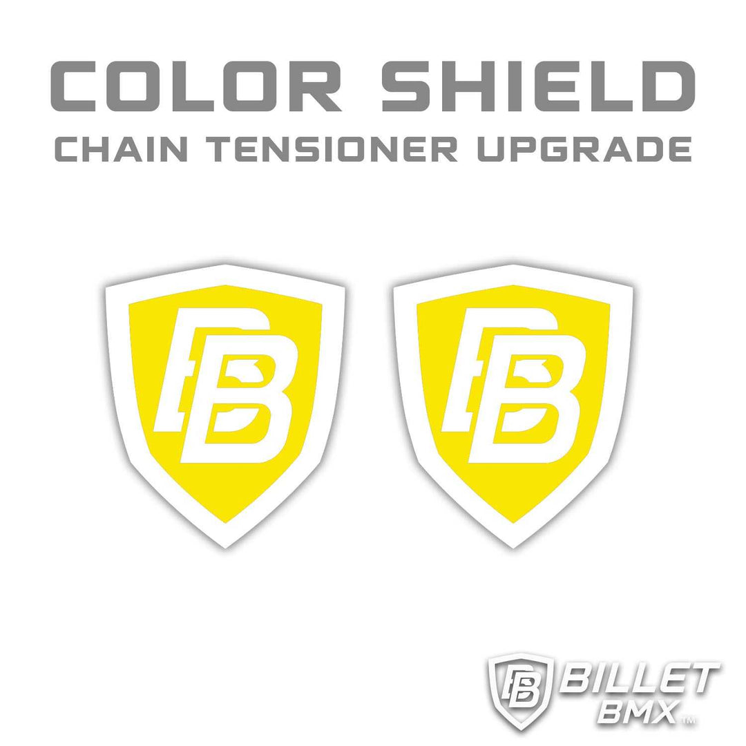 BILLET BMX SHIELD COLOR CHANGE UPGRADE FOR CHAIN TENSIONERS (2 Pack) **Read Description** CHAIN TENSIONERS BIL-SHIELD-BB-RED