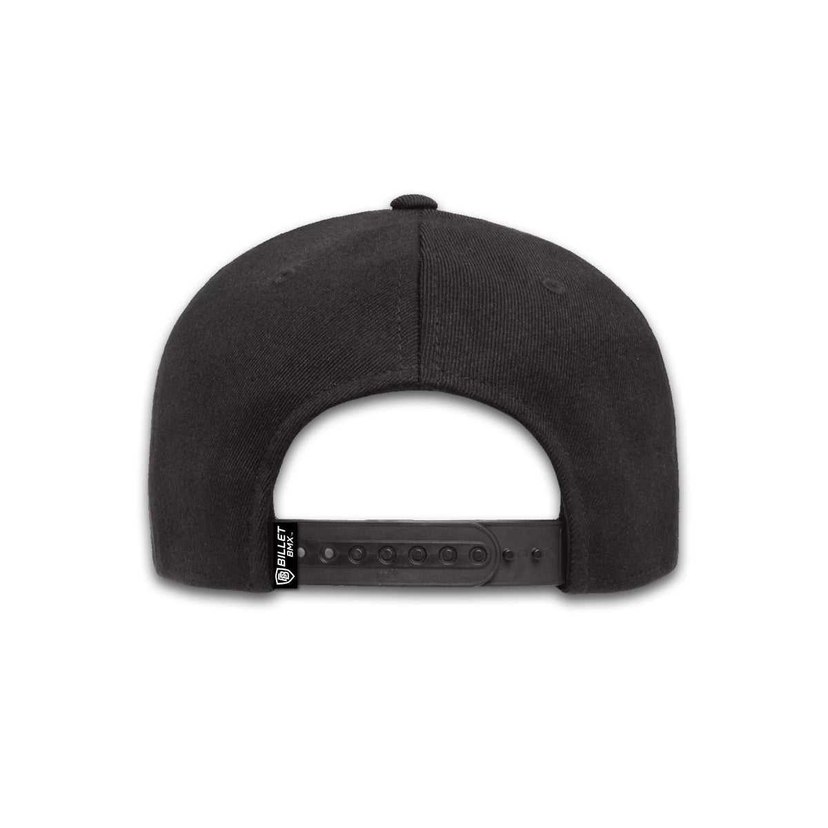 BILLET BMX SKULL PREMIUM WOOL SNAPBACK HAT BLACK BIL-110F-3-BLK-WHT