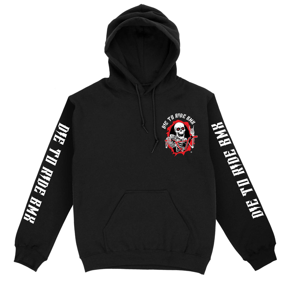 Die to Ride BMX - Big Skull Ripper - Mens Pull Over Hoodie - Black Pull Over Hoodie R/D100BK02-M