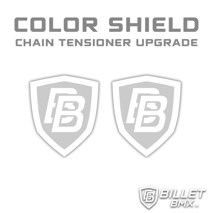 BILLET BMX SHIELD COLOR CHANGE UPGRADE FOR CHAIN TENSIONERS (2 Pack) **Read Description** CHAIN TENSIONERS BIL-SHIELD-BB-RED