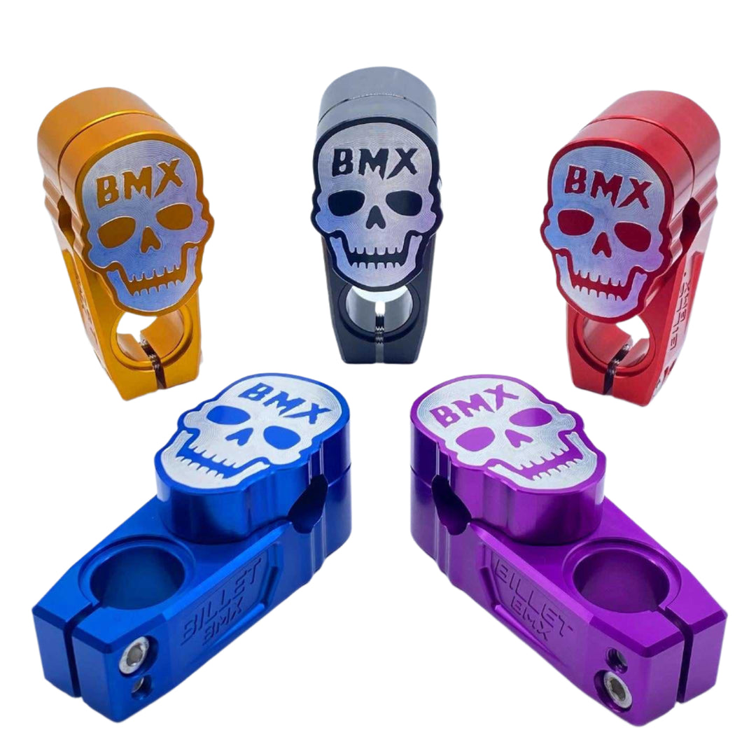 BILLET BMX SKULL TOP LOAD STEM 57MM COLLECTOR SERIES STEMS BIL-STEM-57-SKULL-RED