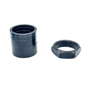 BILLET BMX RETRO NUTS 6 POINT HEADSET SPACER SET STEM CAP BIL-HSSPACER-DZNUT-RED