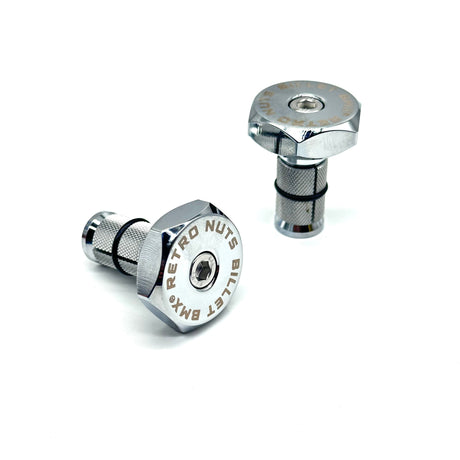 BILLET BMX RETRO NUTS 6 POINT HANDLE BAR ENDS HANDLE BAR ENDS BIL-BARENDS-RETRONUT-RED