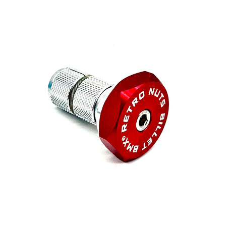 BILLET BMX RETRO NUTS 6 POINT STEM CAP STEM CAP BIL-STEMCAP-RETRONUT-RED