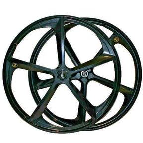 Premium 29″ CNC BMX Cruiser 5-Spoke Alloy Rims Bicycle Sealed Wheel Set, Gloss Black, Non CNC for Disc Brakes sku-37549364117675