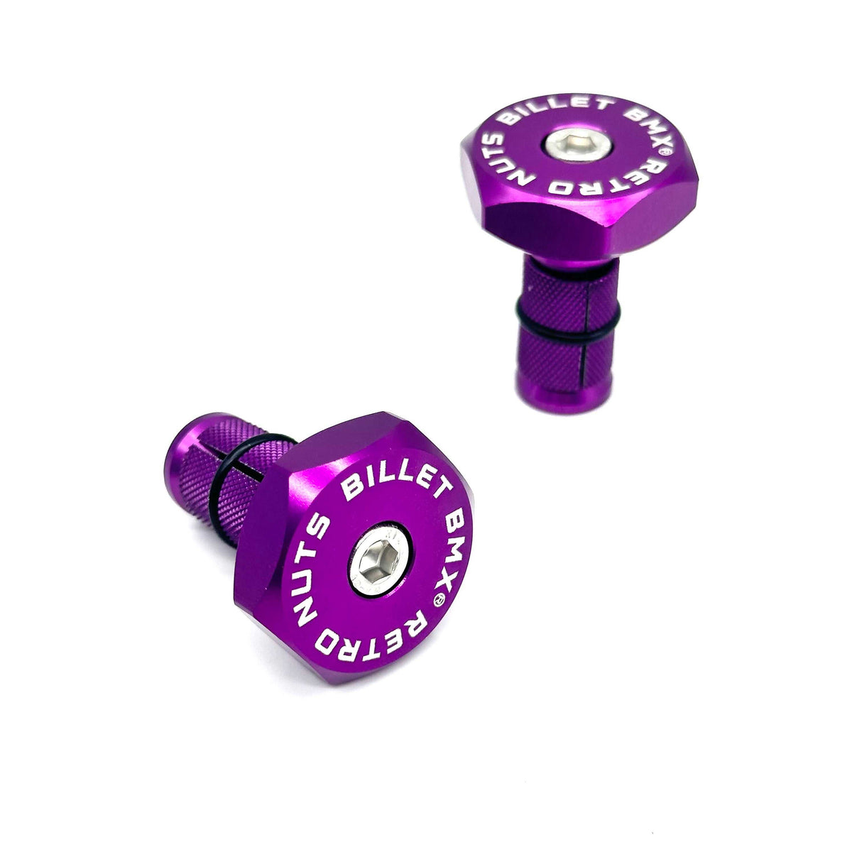 BILLET BMX RETRO NUTS 6 POINT HANDLE BAR ENDS HANDLE BAR ENDS BIL-BARENDS-RETRONUT-RED