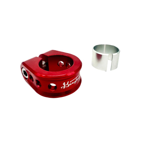 GARY TURNER X BILLET BMX HOLEY SEAT POST CLAMP 31.8mm (30mm w/ Shim) SEAT POST CLAMP BIL-SCLAMP-GARYTURNERHOLEY-318/30-RED