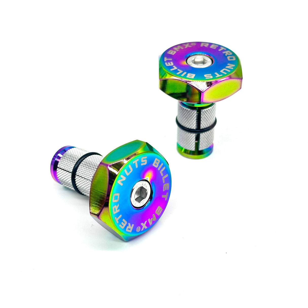 BILLET BMX RETRO NUTS 6 POINT HANDLE BAR ENDS HANDLE BAR ENDS BIL-BARENDS-RETRONUT-RED