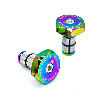 BILLET BMX RETRO NUTS 6 POINT HANDLE BAR ENDS HANDLE BAR ENDS BIL-BARENDS-RETRONUT-RED