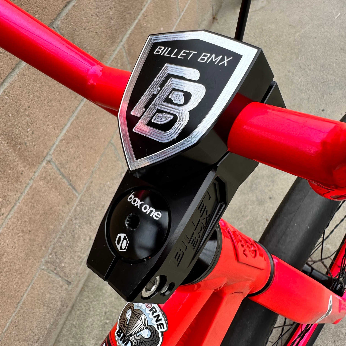 BILLET BMX SHIELD TOP LOAD STEM 57MM COLLECTOR SERIES STEMS BIL-STEM-57-SHIELD-RED