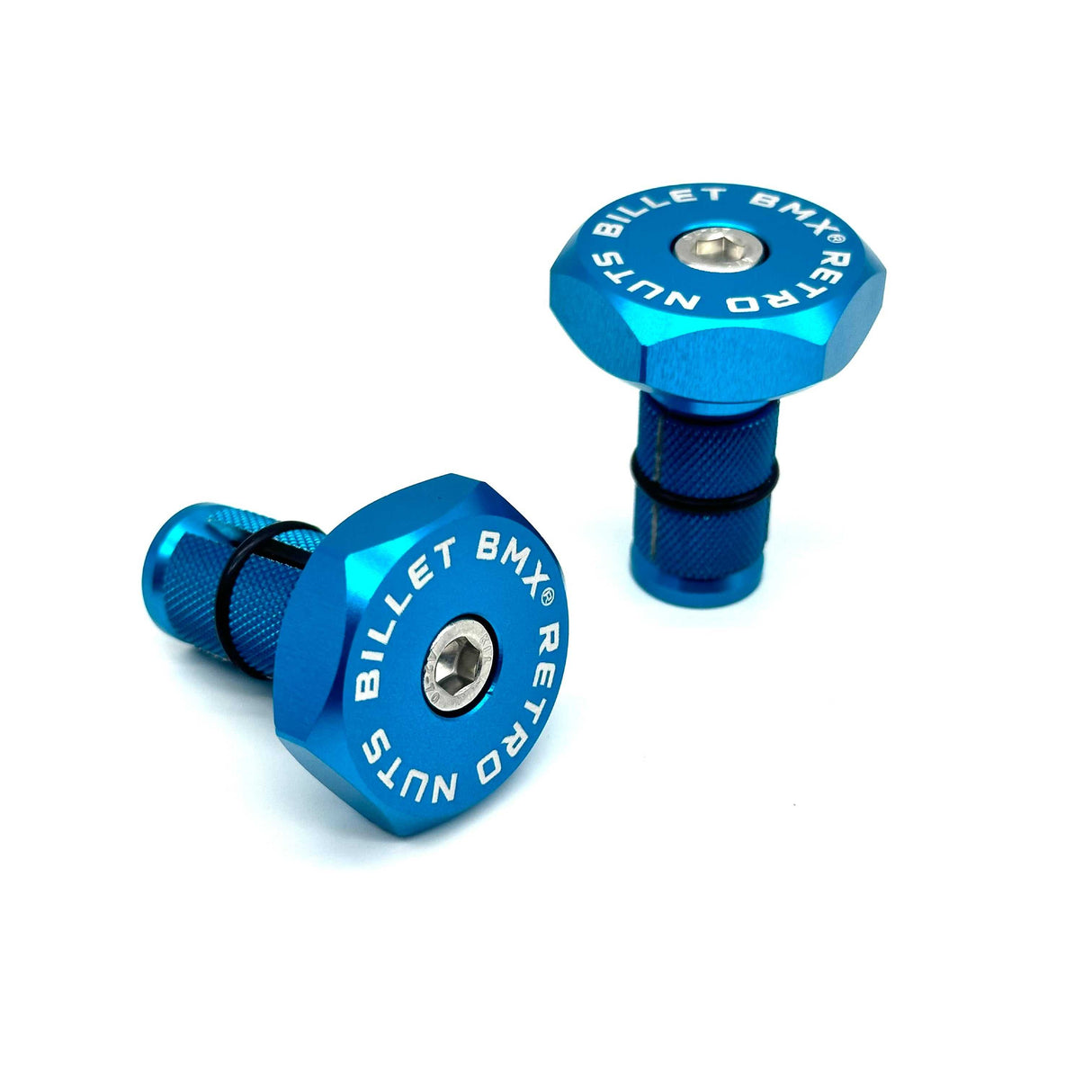 BILLET BMX RETRO NUTS 6 POINT HANDLE BAR ENDS HANDLE BAR ENDS BIL-BARENDS-RETRONUT-RED