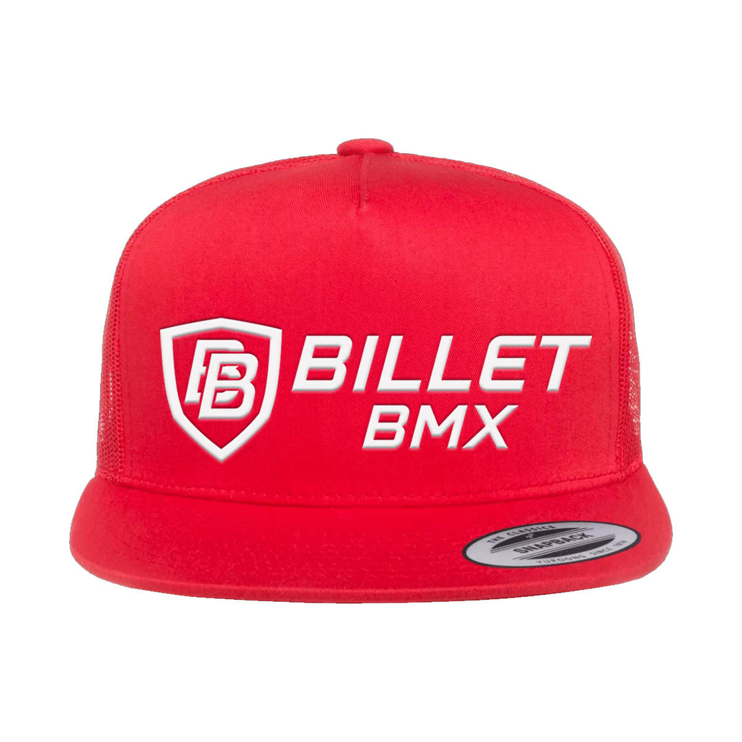 BILLET BMX CLASSIC LOGO TRUCKER MESH HAT RED