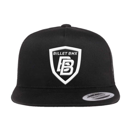 BILLET BMX SHIELD LOGO TRUCKER MESH HAT BLACK BIL6006-1-BLK-WHT